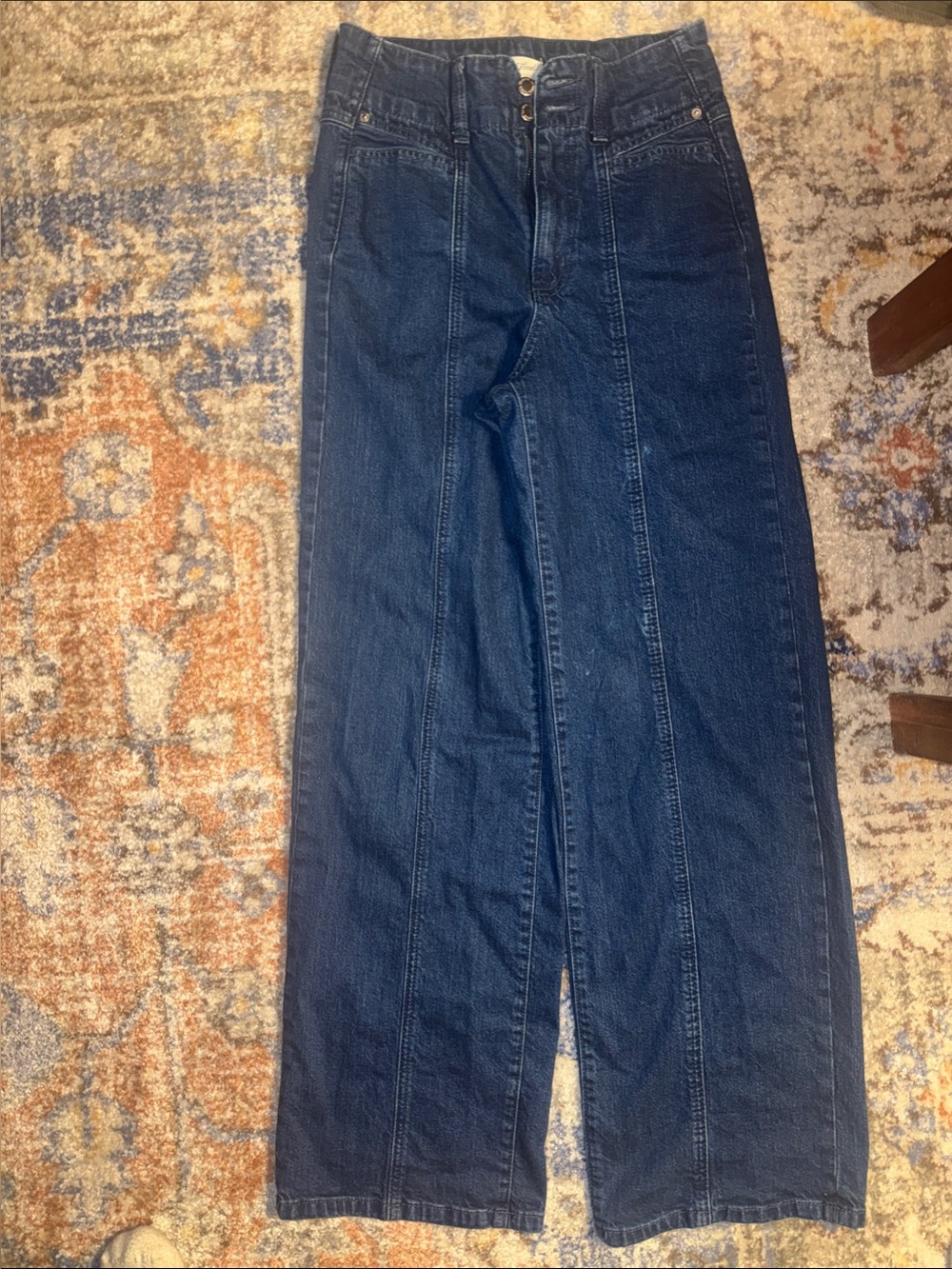 Universal Thread High Rise Pin Dark Blue Wide Leg Jeans Size 4R